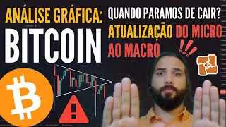 ANÁLISE GRÁFICA BITCOIN: CONTINUAMOS A CAIR!? ATUALIZAÇÃO MICRO/MACRO!! SINAL DE TRADE! BTC HOJE!