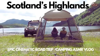 EPIC SCOTLAND HIGHLANDS road trip | LAND ROVER DEFENDER CAMPING in RAIN and SUN | ASMR OVERLAND