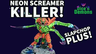 Painting a Tyranid Screamer Killer from Games Workshop for Warhammer 40K with Fluorescent Paints!