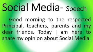 Speech on Social media in English | Social media boon or bane, advantages and disadvantages