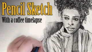 With a coffee Drawing - Timelapse