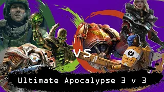 Dawn of War Ultimate Apocalypse: 3 vs 3 Necrons, Imperial Guard, Demon Hunters vs SM, SOB, Tau