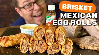 BBQ, Asian, and Mexican in ONE - Smoked Brisket Egg Rolls - Crazy but DANG GOOD!