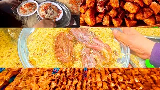 Laziz Pakistani Food Recipes | Pulao Peshawar Street Food | Fry Kaleji | Namkeen Tikka | Fry Fish