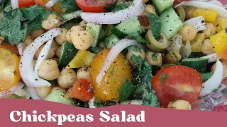 Mediterranean Chickpea Salad Recipe/ Protein Salad/Easy Chickpea Salad /Lunch, Dinner Idea