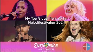 My Top 8 qualifiers  | Melodifestivalen2024 | Eurovision 2024