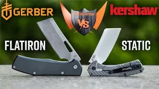 Kershaw Static Vs. Gerber FlatIron: Battle of the Cleaver Folding Pocket Knives at KnifeCenter.com