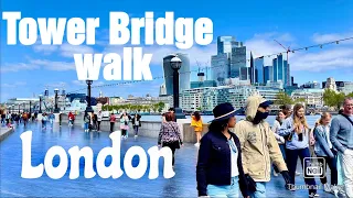 London Bridge day walk Tower Bridge walking tour London walk City England UK Great Britain 4K 2024
