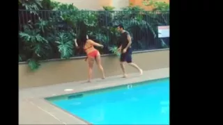 Well Endowed Woman Unveils Inner Bruce Lee During Poolside Fight