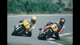 Barry Sheene 'Waves' at Kenny Roberts, with Brilliant Murray Walker Commentary!