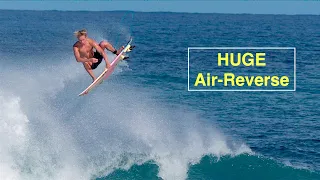 Surfer, Luke Swanson, Air Reverse at RockyPoint in Hawaii