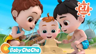 We're at the Beach | Beach Song | Song Compilation + Baby ChaCha Nursery Rhymes & Kids Songs