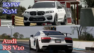 BMW X3M Competition vs. Audi R8 V10