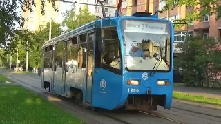 Трамвай 71-619 (КТМ-19) №1286 с маршрутом №37 "Новогиреево   Каланчёвская улица