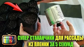 СУПЕР СТАКАНЧИКИ ДЛЯ РАССАДЫ ИЗ ПЛЕНКИ ЗА 5 СЕКУНД