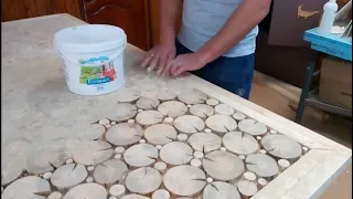 ДВЕРЬ ИЗ СПИЛОВ ДЕРЕВА,БЕЗ ЭПОКСИДНОЙ СМОЛЫ своими руками/ DOOR MAKE YOURSELF WITHOUT EPOXY RESIN