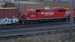 CP Rail system original paint!! CP 4404 and 4514 shunting back into CPKC Agincourt yard