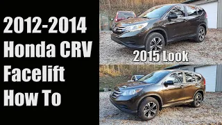 2012-2014 Honda CRV - 2015 Front End Facelift Headlight and Grill Swap - LED Projector Headlights