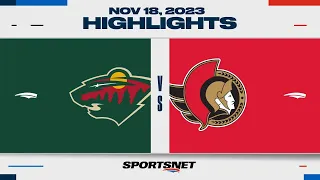 NHL Highlights | Wild vs. Senators - November 18, 2023 - Global Series Sweden