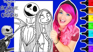 Coloring Jack Skellington & Sally The Nightmare Before Christmas Coloring Page | Ohuhu Art Markers