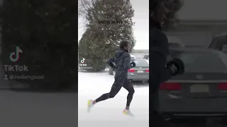 running in the snow