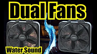 Dual Fans + Water Fountain Sound = 10 Hours of Relaxing White Noise via Dueling Fans with Dim Screen