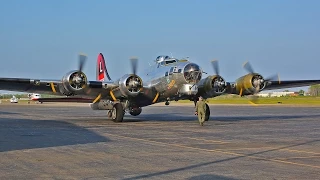 Boeing B-17 Flying Fortress flight with cockpit view and ATC