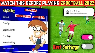 Best new play settings efootball 2023 | Play settings setup pes 2023 mobile