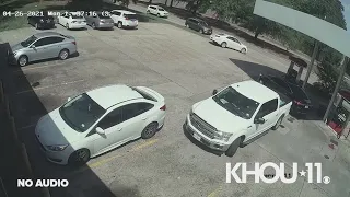 Raw Video: Argument between road rage shooting victim, possible suspect at gas station in Humble