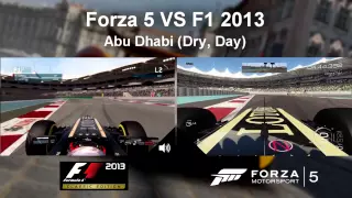 Forza 5 VS F1 2013 Comparions - Lotus E21@Abu Dhabi (Dry, Day)