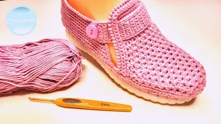 💥 Туфли женские Roze| Бесплатный мастер-класс | Учимся вязать обувь крючком | CROCHET SHOES