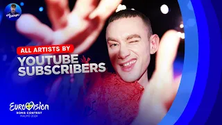 Eurovision 2024: All Artists by YouTube Subscribers (UPDATE: 16/04/2024)