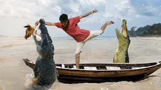 2 Crocodile Attack Man in fishing Boat | Crocodile attack hunter | Crocodile attack stories