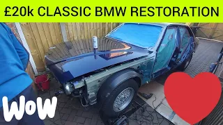 CLASSIC 80s BMW E32 740i V8 7 SERIES RESTORATION FULL BODY RESPRAY AND PREPARATION - SONDERLACK WOW