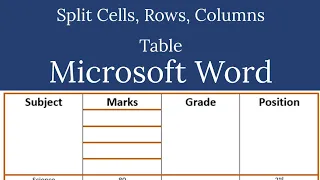 How to split cells, Rows and Columns in Microsoft Word 2013, 2016, 2010, 2007, 365