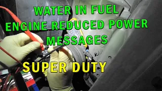 WATER IN FUEL, ENGINE REDUCED POWER MESSAGES
