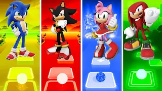 Sonic Vs Shadow Vs Amy Rose Vs Knuckles - Tiles Hop EDM Rush!