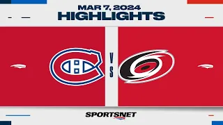 NHL Highlights | Hurricanes vs. Canadiens - March 7, 2024