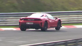 Ferrari 488 Pista - Jump on the Nurburgring & SOUNDS!