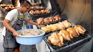 ALWAYS FULL OF ORDERS! AMAZING CHARCOAL GRILLED CHICKEN - THAI STREET FOOD BANGKOK