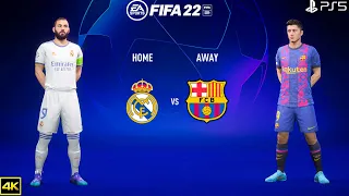 FIFA 22 PS5 | Real Madrid Vs Barcelona | Ft. Bernardo Silva | Champions League 2022/23| 4k Gameplay