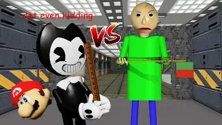 Roblox BENDY VS BALDI!! WHO OOFED MARIO?! | The Weird Side of Roblox: Survive Baldi at Area 51