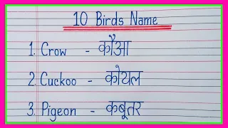 10 Birds name hindi and english/birds name in english/birds name in hindi