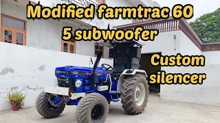 Modified farmtrac 60 || 60000₹ music system || 5 subwoofer ultimate bass