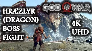 God of War 4 (2018) - Hræzlyr (Dragon) Boss Fight | Kratos VS Hræzlyr (Hraezlyr) [4K UHD]