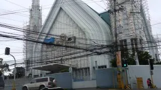 Iglesia Ni Cristo Cebu City Earthquake damage - Sinulog festival street decorations - Philippines