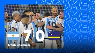 Resumen del partido - Argentina 7-0 Curazao - Amistoso 2023