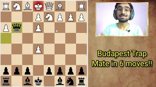 Budapest trap chess - Checkmate in 6 moves | budapest chess opening #chess #chesstraps #lichess