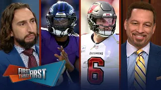 Ravens blowout Lions, Lamar totals 4 TDs & Baker, Bucs lose to Falcons | NFL | FIRST THINGS FIRST