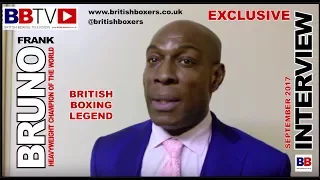 FRANK BRUNO EXCLUSIVE: "SOMETIMES IN LIFE YOU HAVE TO LOSE BEFORE YOU WIN"
